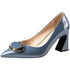 Elegant Pointed Toe Mary Janes with Patent Leather Buckle and Comfortable Middle Heel for Women